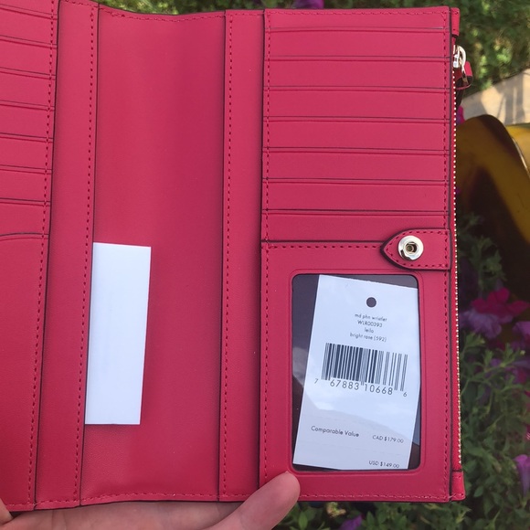 Kate Spade wallet Leila Phone wristlet bright rose - Picture 7 of 7